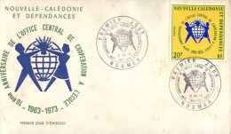 (313) New Caledonia FDC Cover - Premier Jour De Nouvelle Caledonie - 1973 - Cooperation - FDC