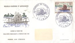 (313) New Caledonia FDC Cover - Premier Jour De Nouvelle Caledonie - 1968 - Journée Du Timbre (see Front And Back Cover) - FDC