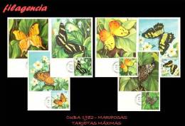 CUBA. ENTEROS POSTALES. TARJETAS MÁXIMAS 1982. MARIPOSAS - Maximumkarten