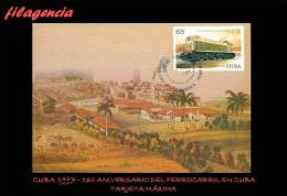 TRASTERO. CUBA. ENTEROS POSTALES. TARJETAS MÁXIMAS 1997. 160 ANIVERSARIO DEL FERROCARRIL EN CUBA - Cartes-maximum