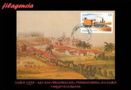 TRASTERO. CUBA. ENTEROS POSTALES. TARJETAS MÁXIMAS 1997. 160 ANIVERSARIO DEL FERROCARRIL EN CUBA - Tarjetas – Máxima