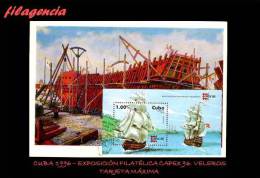 TRASTERO. CUBA. ENTEROS POSTALES. TARJETAS MÁXIMAS 1996. BARCOS VELEROS. HOJA BLOQUE - Maximum Cards
