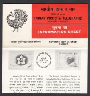 INDIA, 1983, 7th NON-ALIGNED SUMMIT CONFERENCE ,SET,2 V, FOLDER - Storia Postale