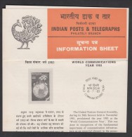 INDIA,1983, World Communications Year, Folder - Storia Postale