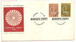 GRECE - Enveloppe EUROPA - CEPT  1966 - Covers & Documents