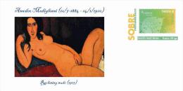 Spain 2013 - Amedeo Modigliani  Nudes  - Special Prepaid Cover - Desnudos