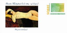 Spain 2013 - Amedeo Modigliani  Nudes  - Special Prepaid Cover - Desnudos