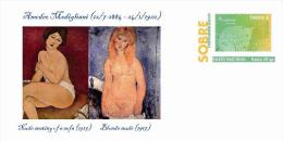 Spain 2013 - Amedeo Modigliani  Nudes  - Special Prepaid Cover - Desnudos