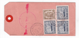 Etiqu. Colis échantillon Recom Par Avion Affr. N°420+727 X3 De BRUXELLES/1946 Pour La Tchécoslovaquie - Lettres & Documents