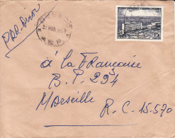 OUESSO CONGO AFRIQUE COLONIE FRANCAISE LETTRE PAR AVION POUR LA FRANCE A MARSEILLE MARCOPHILIE - Cartas & Documentos