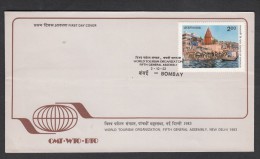 INDIA, 1983,  FDC, World Tourism Day, Varanasi Ghats,5th General Assembly ,  Bombay Cancellation - Lettres & Documents