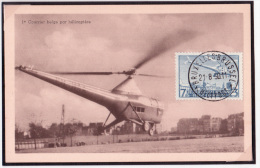 1950 , Carte Maximum Affr. PA 25, 1er Courrier Belge Par Hélicoptère. - 1934-1951