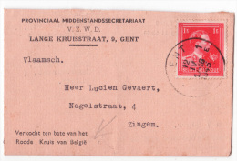 L. De La Croix Rouge De Belgique Affr. N°690 De GENT/1945 Pour Zingem. - Guerra '40-'45 (Storia Postale)