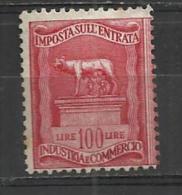 ITALY  - FISCAL STAMP ITL.100 - MNH MINT NEUF NUEVO - Revenue Stamps