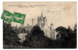 CP, 37, BEAUMONT-EN-VERON, Coulaine Rebâti Au XVe Siècle, Vue Nord-ouest Du Château, Voyagé - Beaumont-la-Ronce
