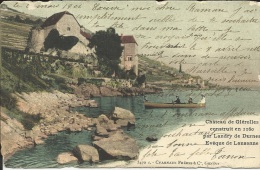 SUISSE . CHATEAU DE GLEROLLES  . PROMENADE EN FAMILLE EN BARQUE  . ( Trace D Acarien ) - Rolle