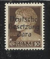 ZARA OCCUPAZIONE TEDESCA 1943 ITALY OVERPRINTED  SOPRASTAMPATO ITALIA CENTESIMI 10 MNH - German Occ.: Zara