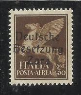 ZARA OCCUPAZIONE TEDESCA 1943 ITALY OVERPRINTED  SOPRASTAMPATO ITALIA AEREA AIR MAIL CENTESIMI 50 MNH - Duitse Bez.: Zara