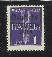 ZARA OCCUPAZIONE TEDESCA 1943 ITALY OVERPRINTED  SOPRASTAMPATO ITALIA AEREA AIR MAIL LIRE 1 MNH - Duitse Bez.: Zara