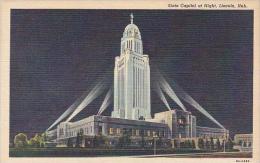 Nebraska Lincoln Nebraska State Capitol At Night - Lincoln