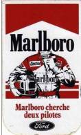 AUTOCOLLANT Publicité Marlboro Cherche Deux Pilote FORD Castrol Pirelli FORMULE 1 F1 COURSE AUTOMOBILE - Autorennen - F1