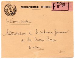 ENVELOPPE RECOMMANDEE De NIONO (SOUDAN) Pour DAKAR (CORRESPONDANCE OFFICIELLE) - Lettres & Documents