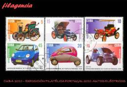 USADOS. CUBA. 2010-33 EXPOSICIÓN FILATÉLICA PORTUGAL 2010. AUTOS ELÉCTRICOS - Used Stamps