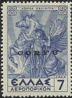 CORFU´ 1941  POSTA AEREA AIR MAIL SOPRASTAMPATO  DI GRECIA OVERPRINTED GREECE 7 DRACME MNH - Corfù