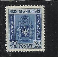 ALBANIA 1940 STEMMA ALBANESE TASSE TAXES SEGNATASSE 30 Q MNH - Albania