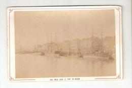 Photo Sur Carte : 76 - Rouen :  Port De Rouen : Bateaux - Voiliers - Immeubles- Tirage Papier Salé Avant 1900 - Lieux