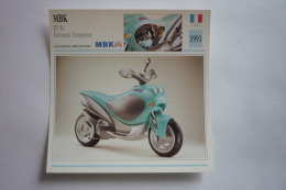 Transports - Sports Moto - Carte Fiche Technique Moto - Mbk ET 50 European Transporter - Scooter -1991 - Motorradsport