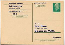 DDR P71 Postkarte ZUDRUCK BÖTTNER #1 Rosy Frankreich ** 1962 - Private Postcards - Mint