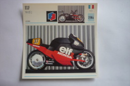 Transports - Sports Moto - Carte Fiche Technique Moto - Elf 500 Elf 2 - Course -1984 ( Description Au Dos - Motorcycle Sport