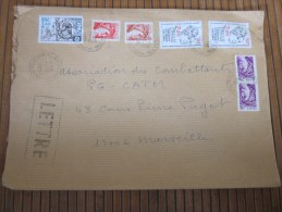 Lettre Grand Format De 1991 Affranchissement  Composé De Arles Pour Marseille Cachet à Date Manuels - Briefe U. Dokumente
