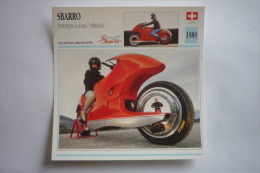 Transports - Sports Moto - Carte Fiche Technique Moto - Sbarro - Prototype à Roues Orbitales - Prototype -1989 - Moto Sport