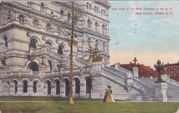 New York Albany Side View Of The Main Entrance To The New York State Capitol 1911 - Albany