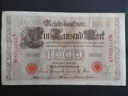 1910 A - 21 Avril 1910 - Billet 1000 Mark - Allemagne - Série A : N° 5318044 A - ReichsBanknote Deutschland Germany - 1.000 Mark