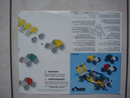 Brochure (1994) Mode D'emploi K'NEX 10505/20505 (23,5 Cm Sur 29,5 Cm Déplié) - K'nex