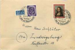 1952   Posthorn 15 Pf, Mona Lisa 129, 148 II Auf Brief - Cartas
