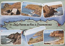 Cp , CARTES GÉOGRAPHIQUES , La Baie De Douarnenez , Ses Côtes Sauvages Et Ses Plages , Multi-Vues - Landkarten