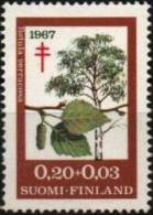 FINLANDE Poste 593 ** Surtaxe Bouleau Feuille Et Fruit Croix De Lorraine - Neufs