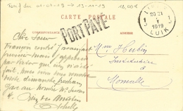 CP De Liège " Parc D'Avroy , La Jeune Fille à La Clamyde " Avec Griffe Port Payé De Liège 1919 . - Fortune Cancels (1919)