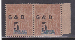 GUADELOUPE - 1903 - YVERT N°45 * PAIRE AVEC 2 TYPES DIFFERENTS SE TENANT - GROUPE - - Ungebraucht