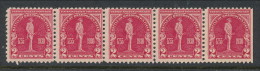 USA 1930 Scott 688, Statue Of George Washington, Strip Of 5. MNH** - Unused Stamps