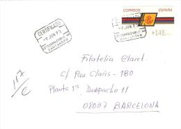 CARTA CERTIFICADA ETIQUETA 1993 LOS CORRALES DE BUELNA - Brieven En Documenten