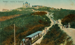 TORINO LA COLLINA DI SUPERGA IL TRENINO 1915 - Transports