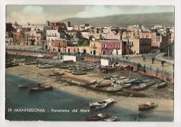 MANFREDONIA PANORAMA DAL MARE CARTOLINA FORMATO GRANDE VIAGGIATA NEL 1961 - Manfredonia