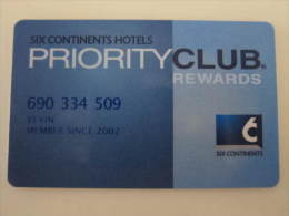 China Six Continents Hotels Priority Club Rewards Card, - Zonder Classificatie