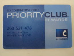 Six Continents Hotels Priority Club Rewards Card, - Zonder Classificatie