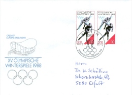 DDR Berlin SST 1988 Olympische Winterspiele Calgary 1988 Mi. 2x 3141 Eisschnelllauf - Winter 1988: Calgary
